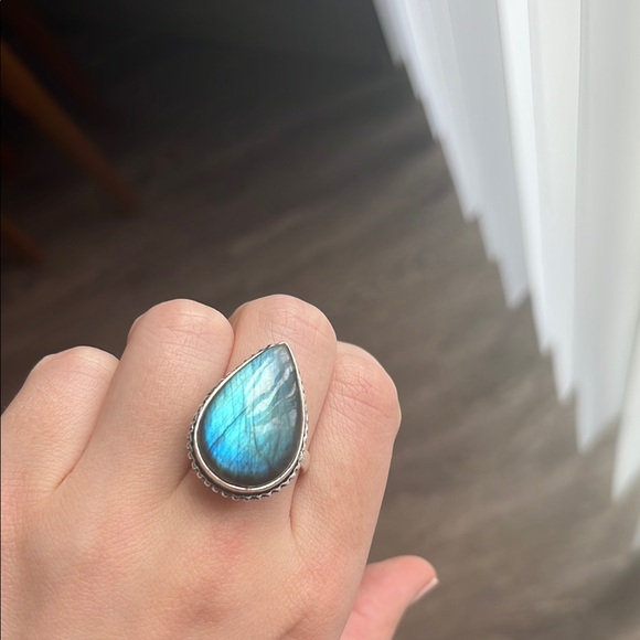 Jewelry - Elegant Labradorite Blue 925 Sterling Silver Ring